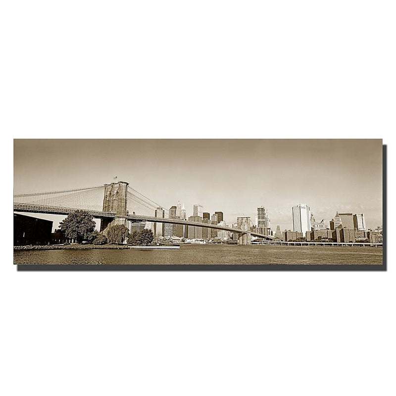 Trademark Fine Art Preston 'Brooklyn Bridge' Canvas Art 10x32 Inches