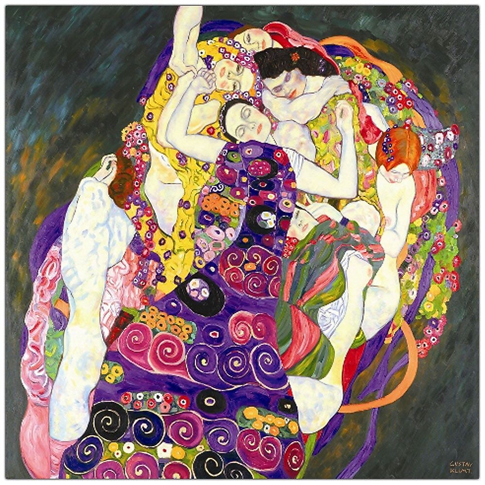 Trademark Fine Art Virgins by Gustav Klimt-Canvas Art 24 x 24 Inches