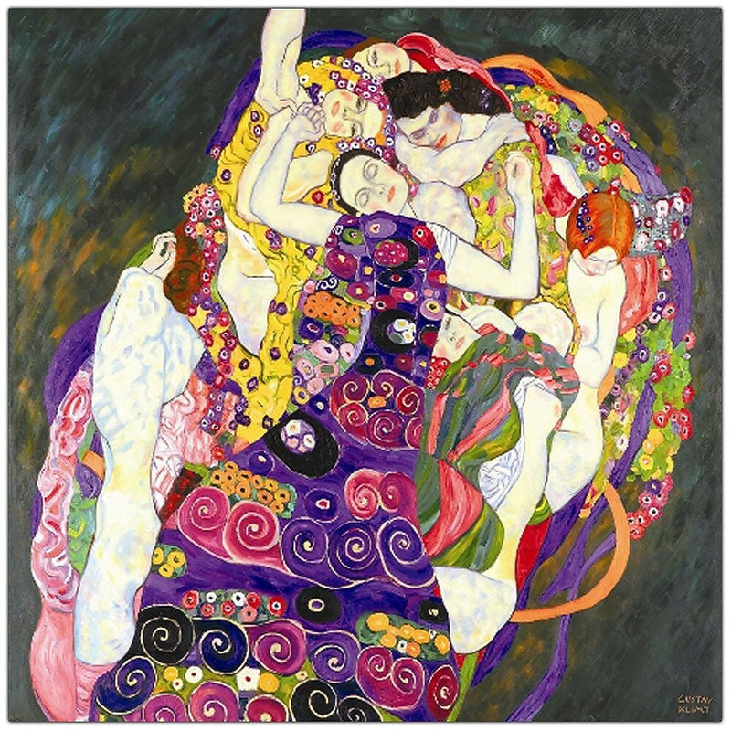 Trademark Fine Art Virgins by Gustav Klimt- Canvas Art 35 x 35 Inches