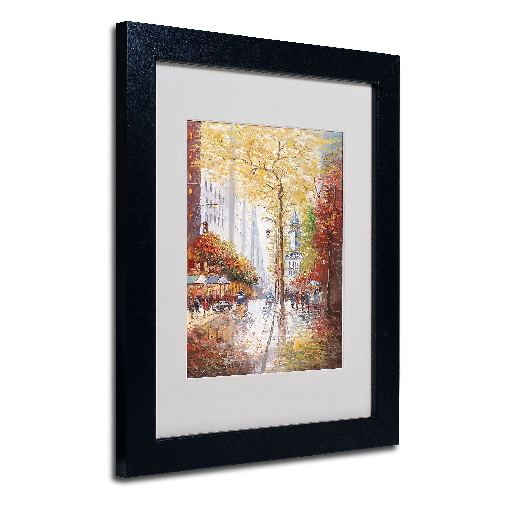 Trademark Fine Art Joval 'French Street Scene II' Matted Art Black Frame 16x20 Inches
