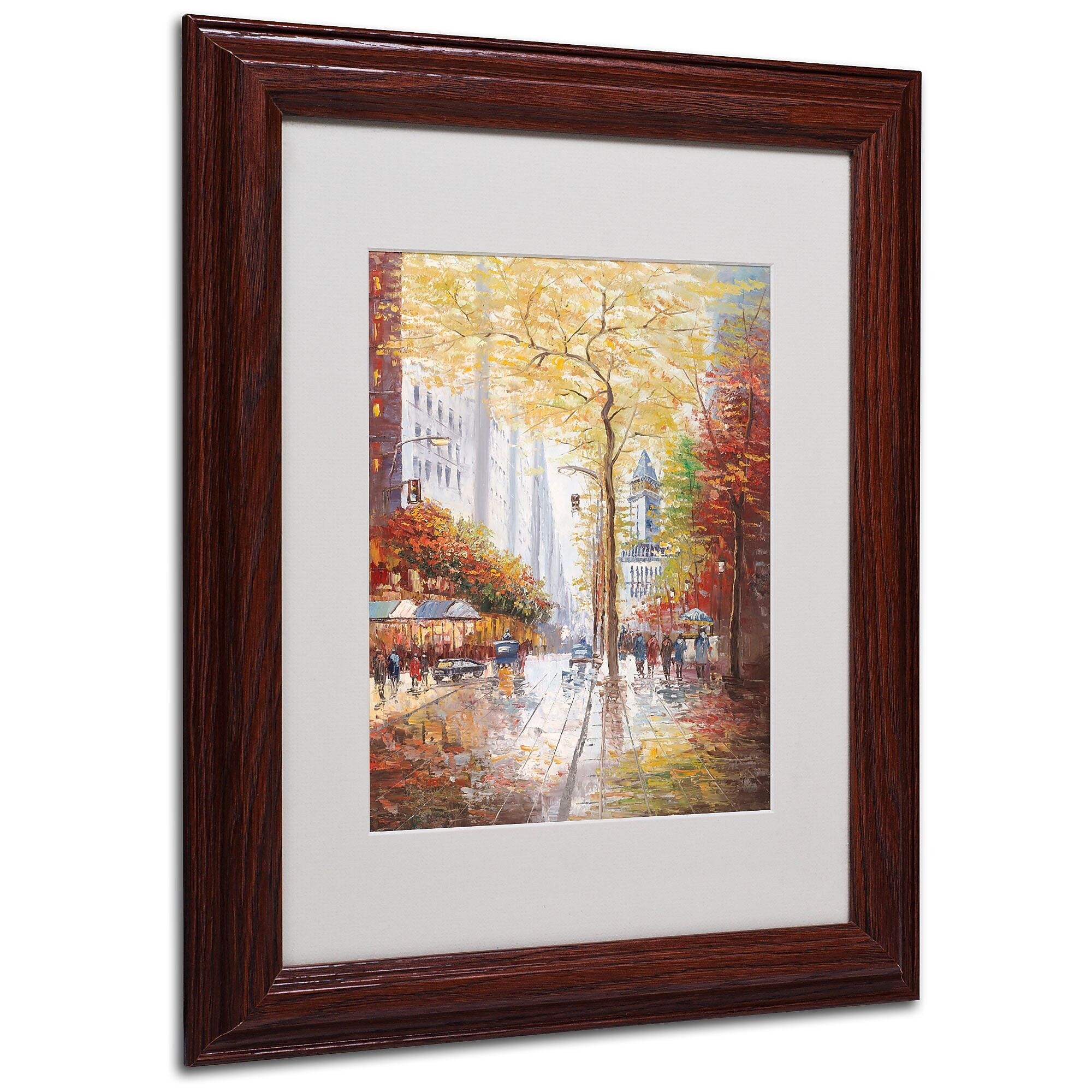 Joval 'French Street Scene II' Matted Framed Art - 16x20 Inches - Wood Frame