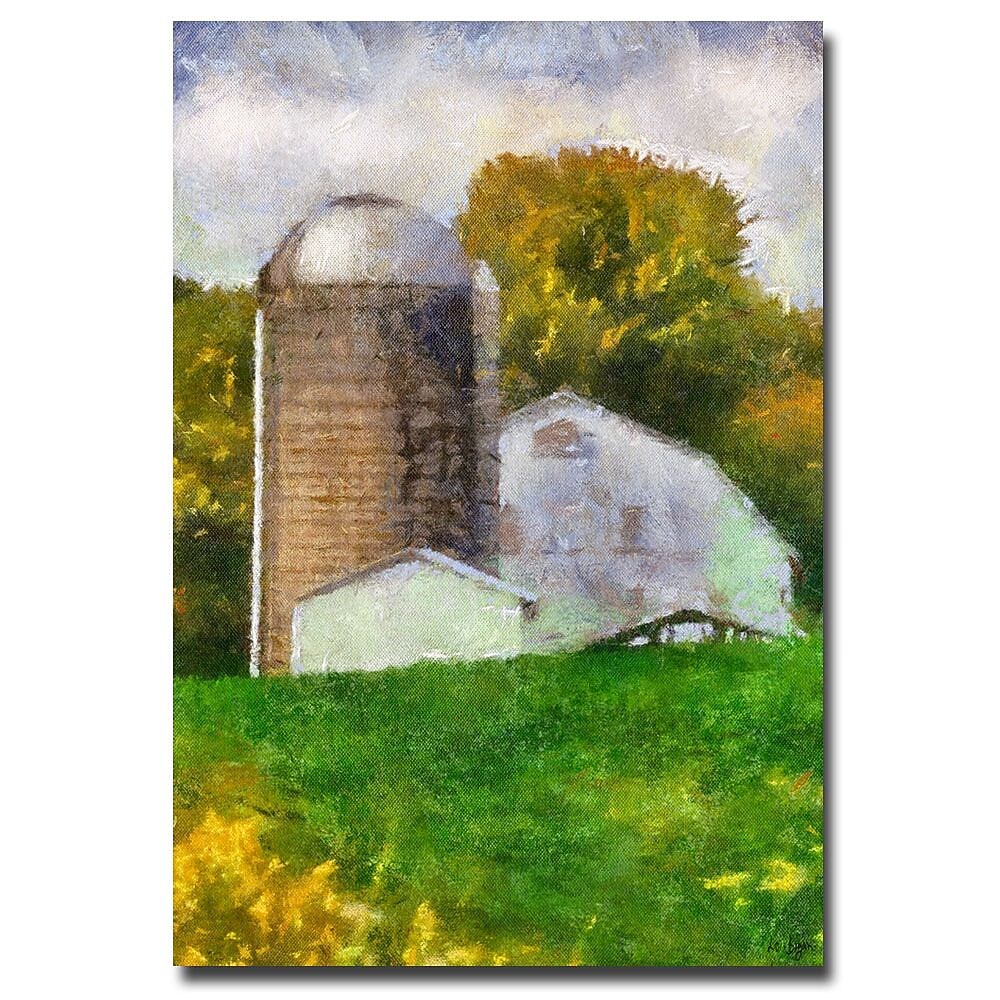 Trademark Fine Art Lois Bryan 'Barn and Silo' Canvas Art 22x32 Inches