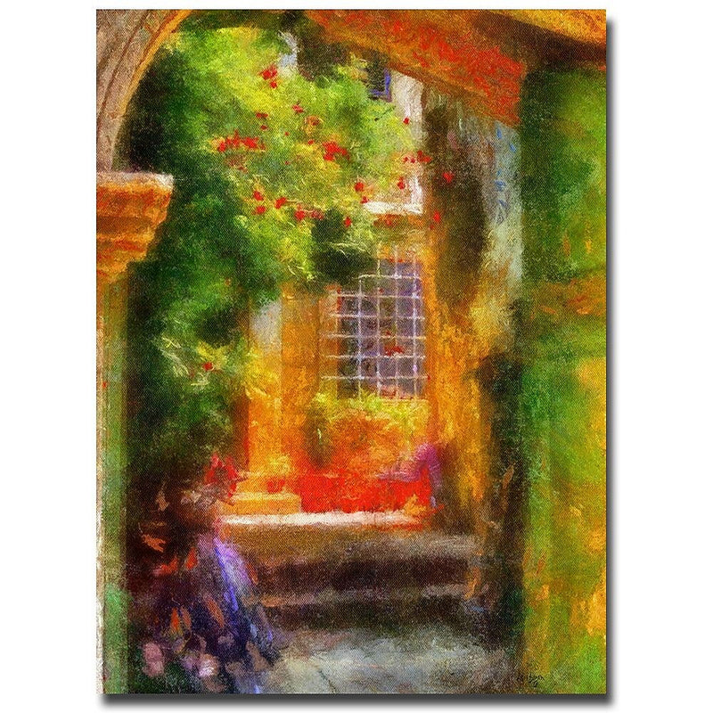 Trademark Fine Art Lois Bryan 'Courtyard in Croatia' Canvas Art 24x32 Inches