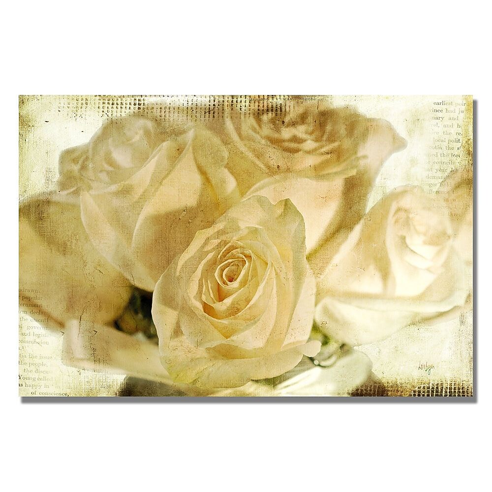 Trademark Fine Art Lois Bryan 'White Rose's' Canvas Art 22x32 Inches