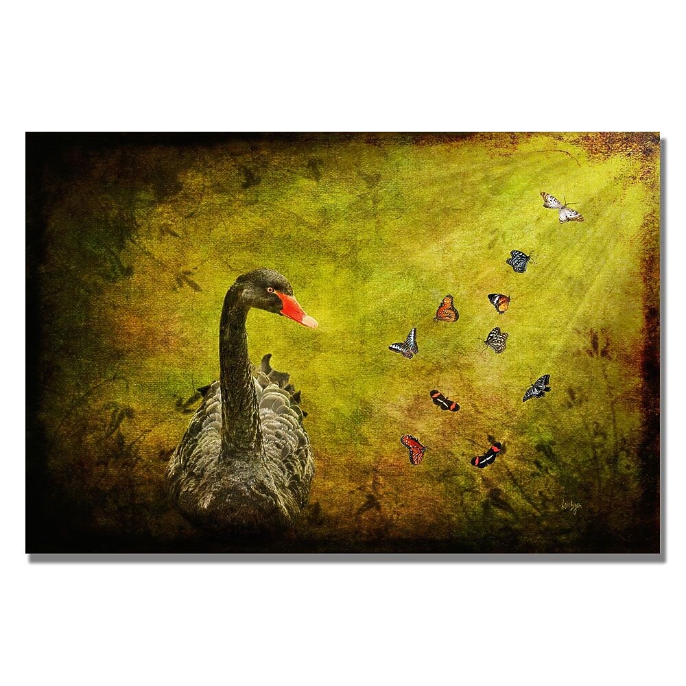 Trademark Fine Art Lois Bryan 'Goose and Butterflies' Canvas Art 16x24 Inches