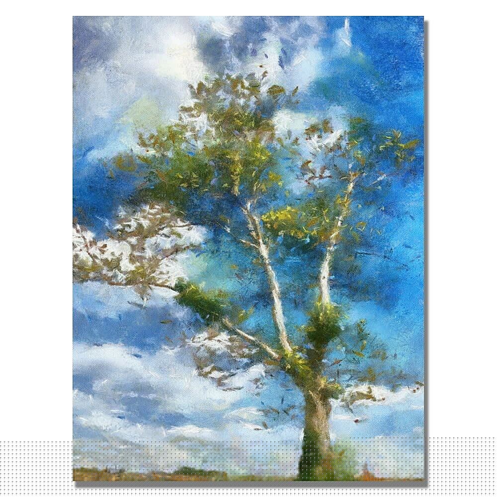 Trademark Fine Art Lois Bryan 'The Tree Stands Alone' Canvas Art 22x32 Inches