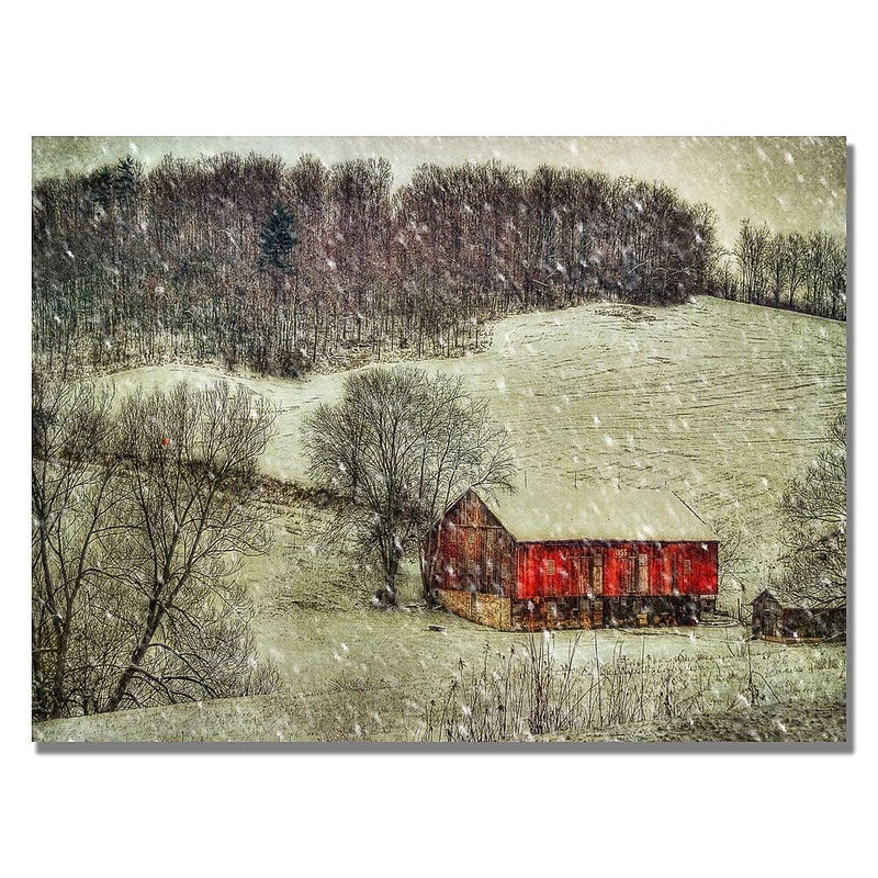 Trademark Fine Art Lois Bryan 'Snowy Cabin' Canvas Art 30x47 Inches