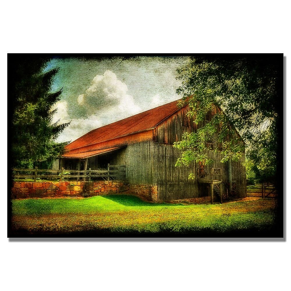 Trademark Fine Art Lois Bryan 'Our Old Barn' Canvas Art 22x32 Inches
