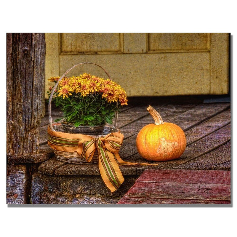Trademark Fine Art Lois Bryan 'Pumpkin on the Porch' Canvas Art 22x32 Inches