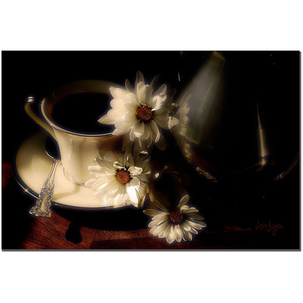 Trademark Fine Art More Coffee Anyone? by Lois Bryan Canvas Art 16x24 Inches