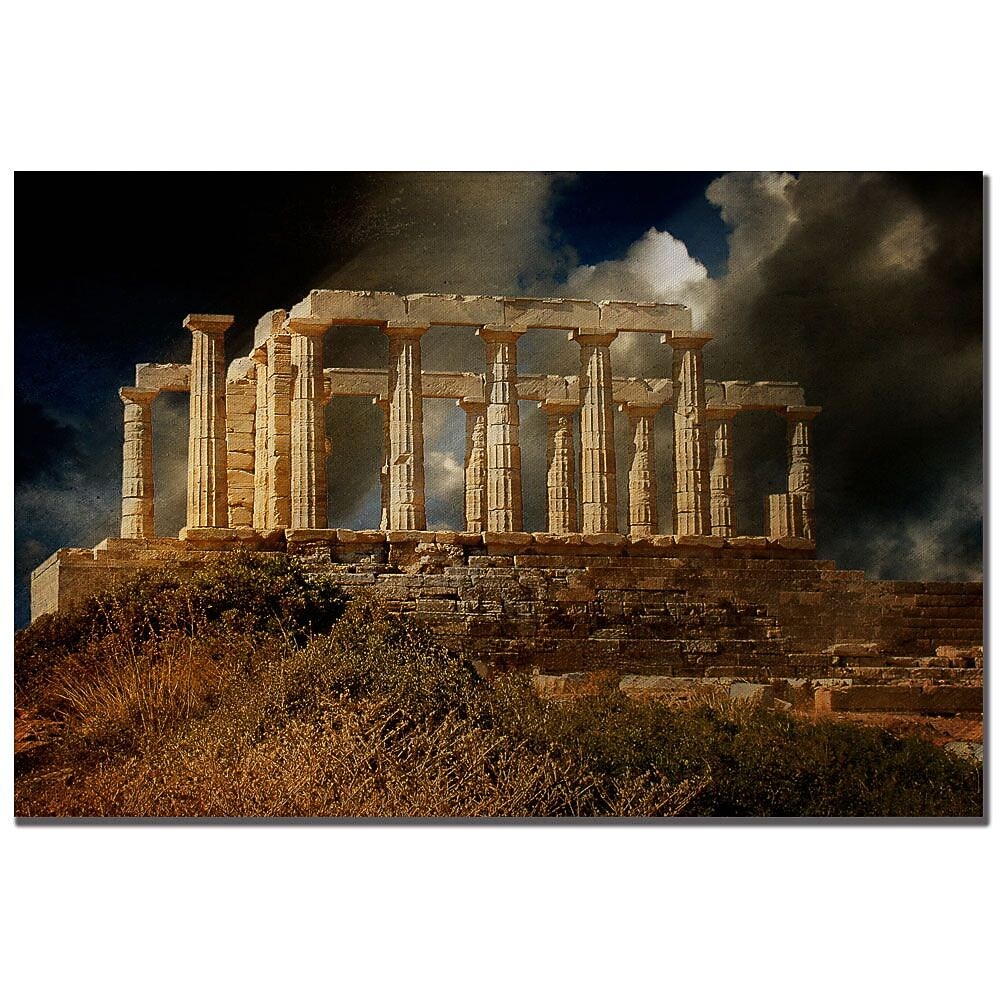 Trademark Fine Art Lois Bryan 'Temple of Poseidon' Canvas Art 16x24 Inches