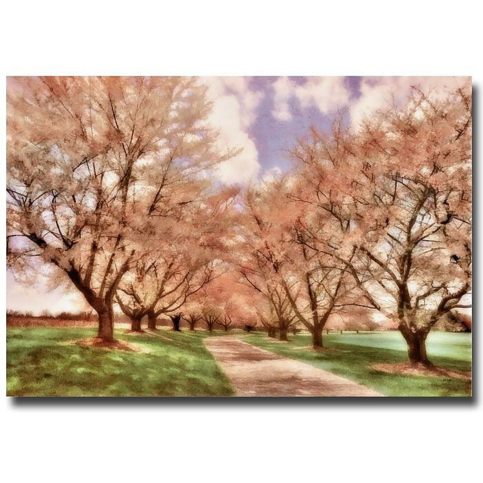 Trademark Fine Art Lois Bryan 'Down the Cherry Lined Lane' Canvas Art 30x47 Inches