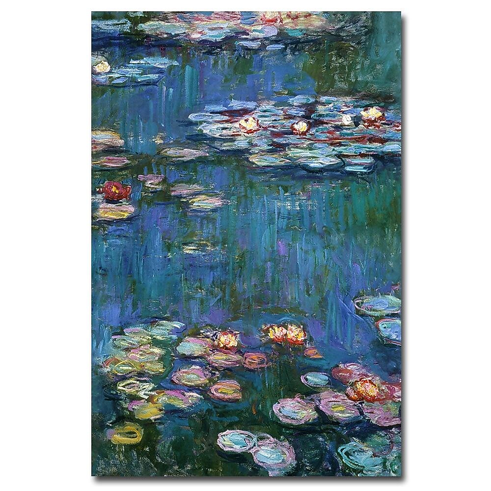 Trademark Fine Art Claude Monet, 'Waterlilies Classic' Canvas Art 16x24 Inches