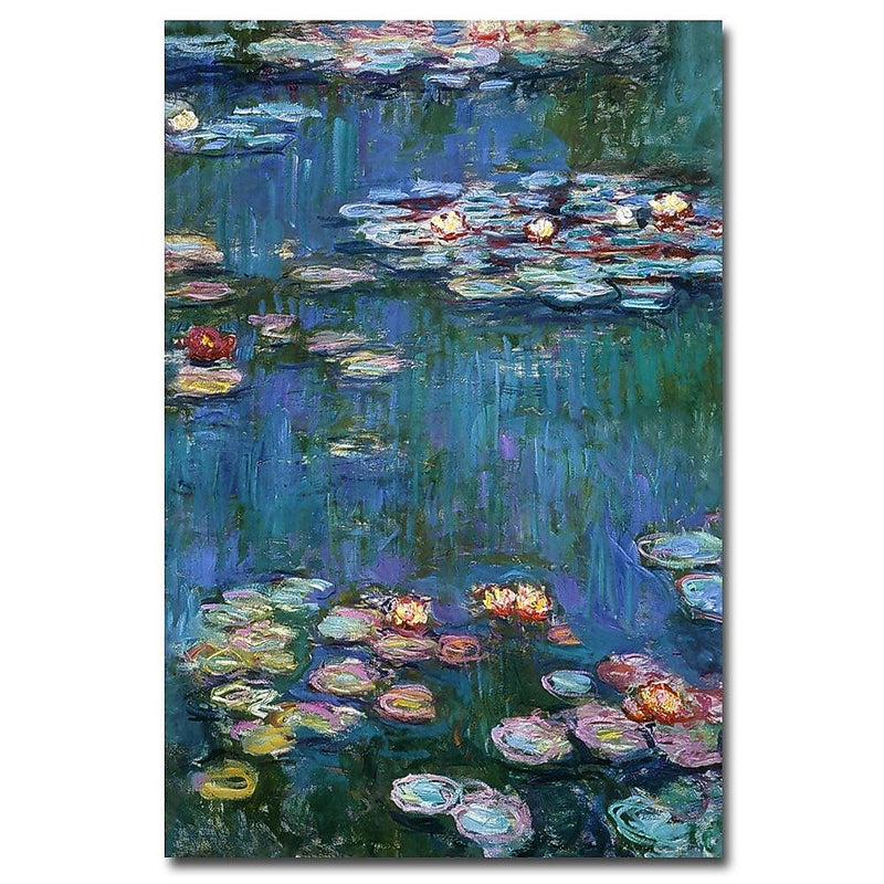 Trademark Fine Art Claude Monet, 'Waterlilies Classic' Canvas Art 16x24 Inches