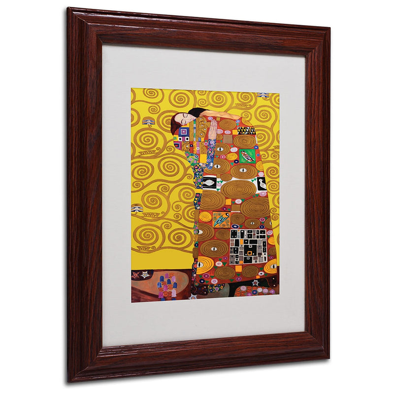 Gustav Klimt 'Fulfillment' Framed Matted Art - 16x20 Inches - Wood Frame