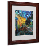 Vincent van Gogh 'Cafe Terrace' Framed Matted Art - 11x14 Inches - Wood Frame