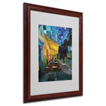 Vincent van Gogh 'Cafe Terrace' Framed Matted Art - 16x20 Inches - Wood Frame