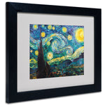 Trademark Fine Art Vincent van Gogh 'Starry Night' Matted Art Black Frame 11x14 Inches