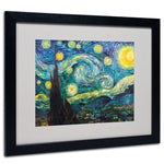 Trademark Fine Art Vincent van Gogh 'Starry Night' Matted Art Black Frame 16x20 Inches
