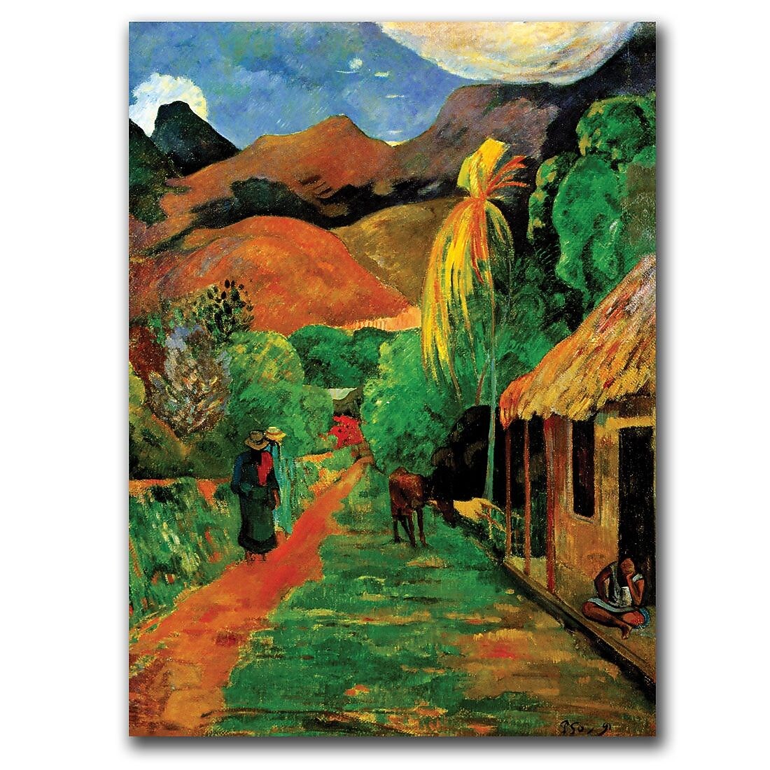 Trademark Fine Art Rue de Tahiti by Paul Gaughin-Gallery Wrapped Art