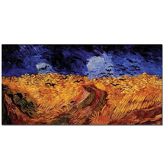 Trademark Fine Art Vincent van Gogh 'Wheatfield with Crows' Canvas Art 10x19 Inches