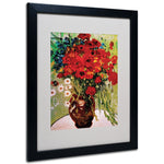 Trademark Fine Art Vincent van Gogh 'Daisies and Poppies' Matted Art Black Frame 16x20 Inches