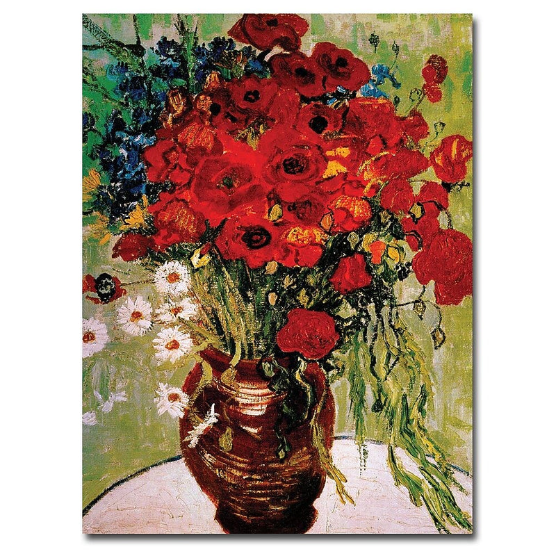 Trademark Fine Art Vincent van Gogh 'Dasies & Poppies' Canvas Art 36x48 Inches