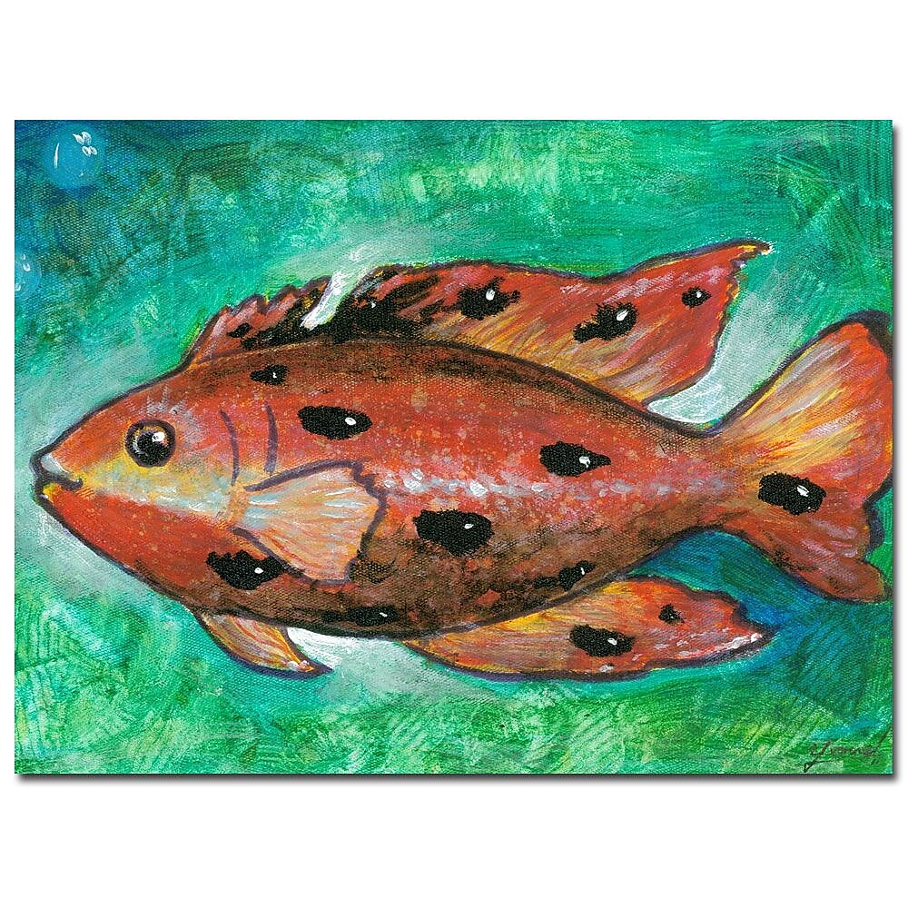 Trademark Fine Art Yonel 'Orange Fish' Canvas Art 24x32 Inches