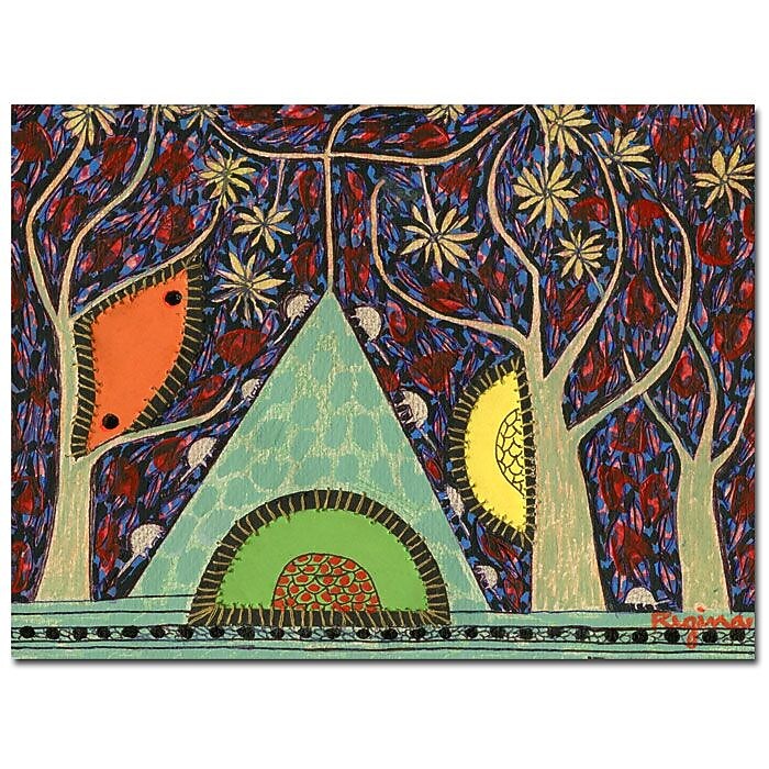 Trademark Fine Art Regina 'Sobre la Montana el Arbol' Canvas Art 35x47 Inches