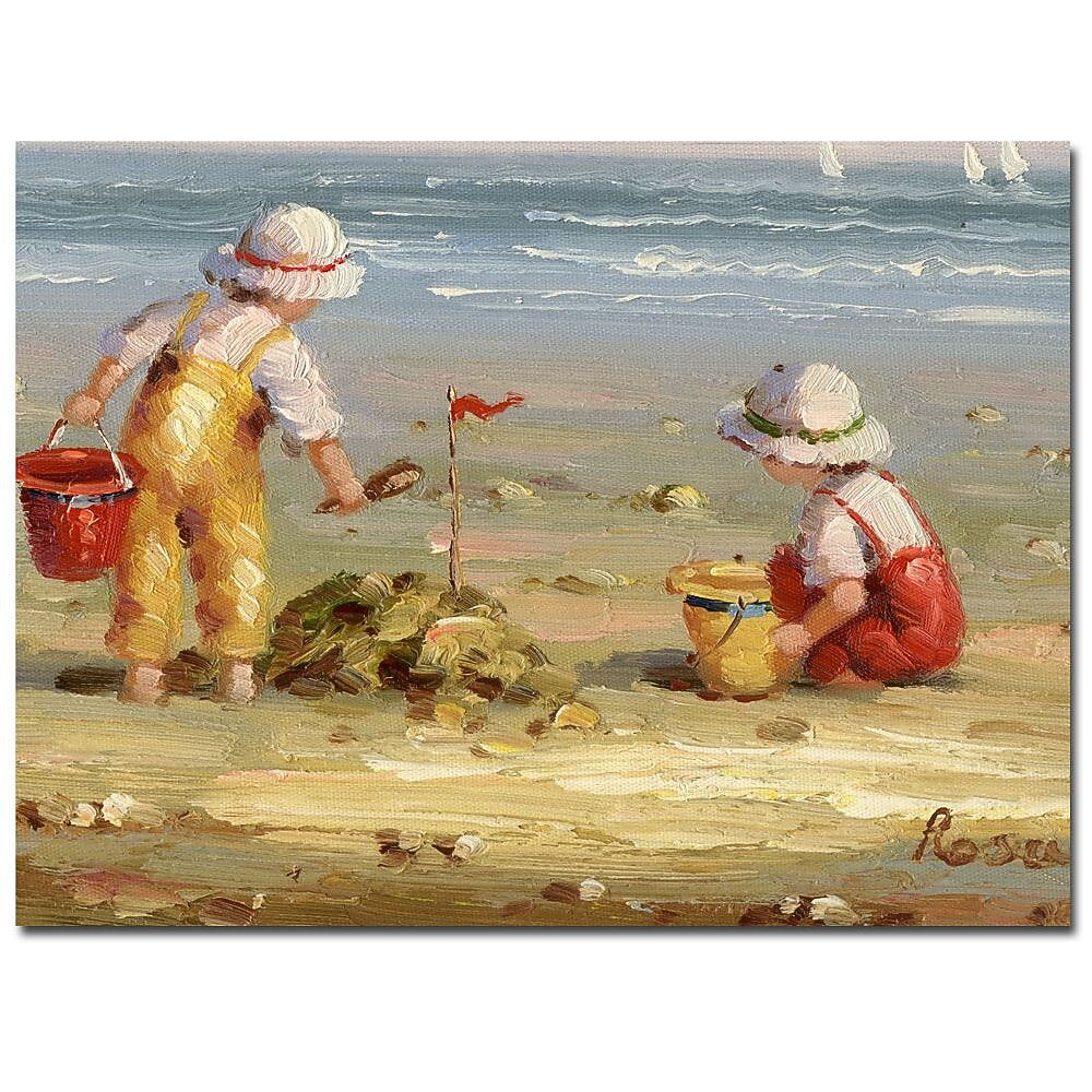 Trademark Fine Art Rosa 'At the Beach' Canvas Art 35x47 Inches