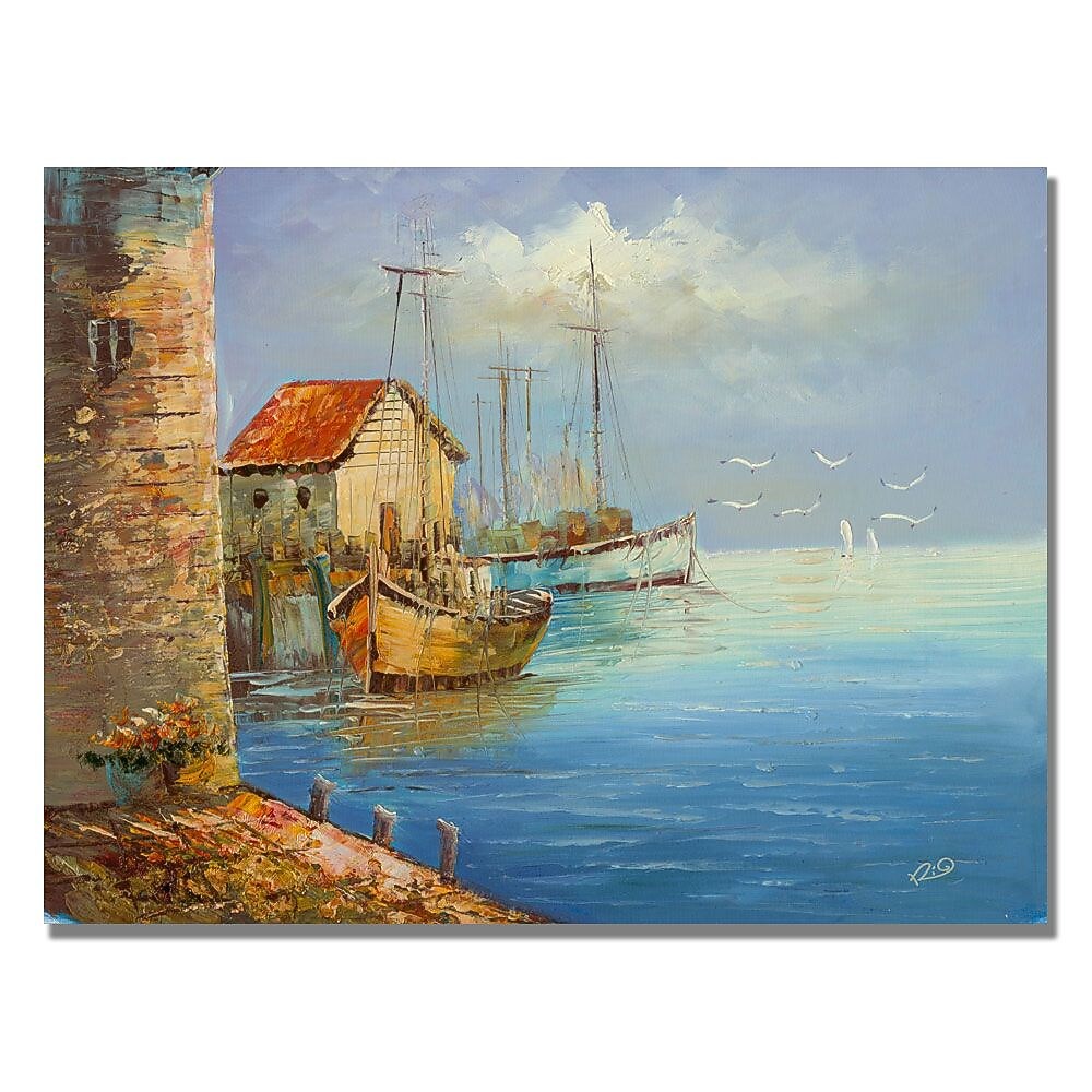 Trademark Fine Art Rio 'Fishing Wharf' Canvas Art 18x24 Inches