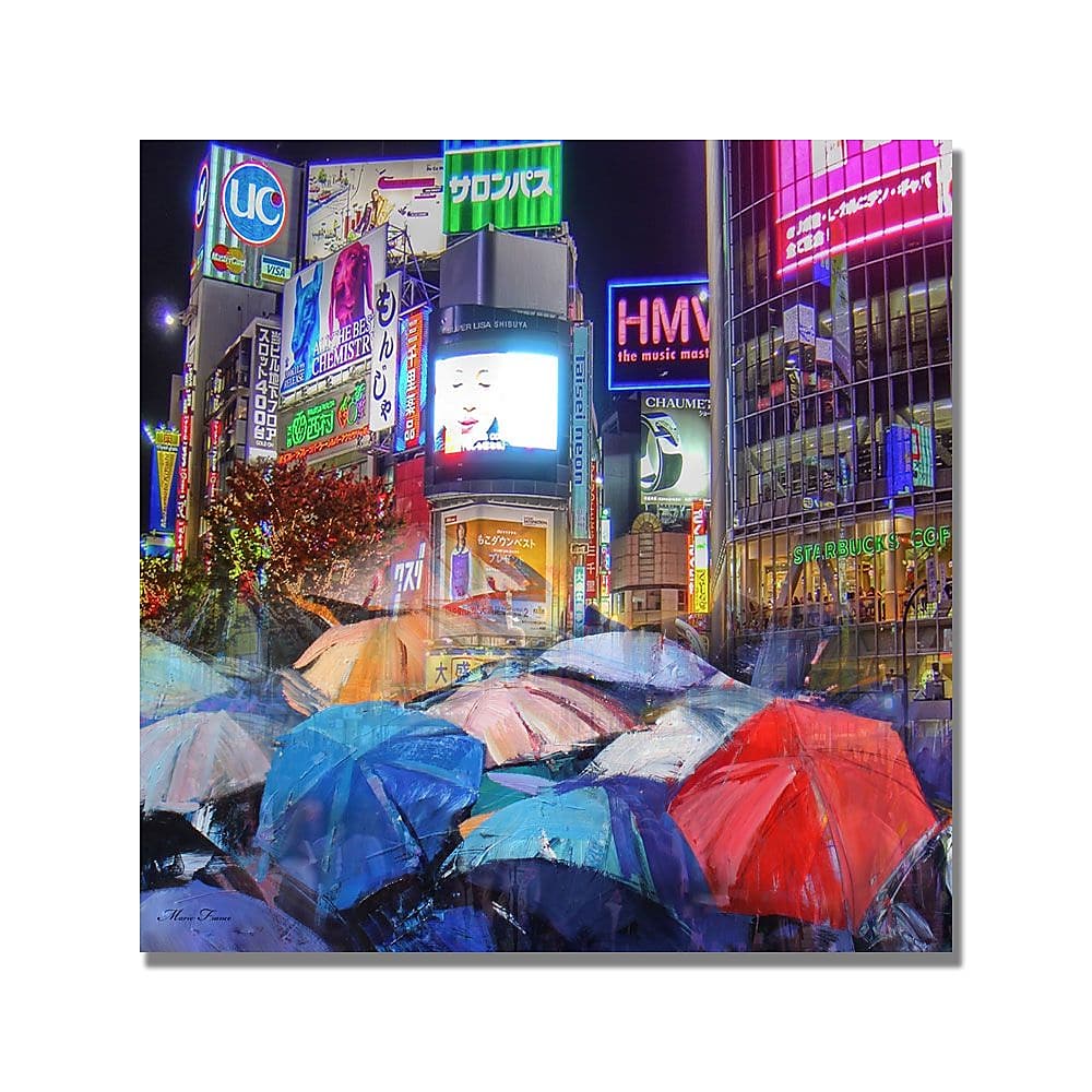 Trademark Fine Art 'Rainy Night in Tokyo' Canvas Art 24x24 Inches