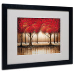 Trademark Fine Art Rio 'Parade of Red Trees' Matted Art Black Frame 16x20 Inches