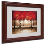 Rio 'Parade of Red Trees' Matted Framed Art - 11x14 Inches - Wood Frame
