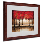 Rio 'Parade of Red Trees' Matted Framed Art - 16x20 Inches - Wood Frame