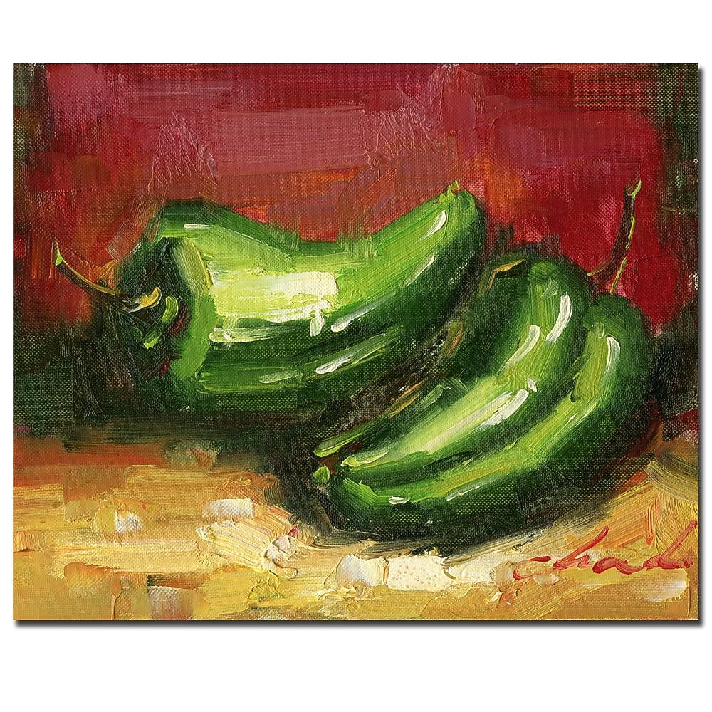 Trademark Fine Art 'Jalopeno Peppers' Canvas Art 14x19 Inches