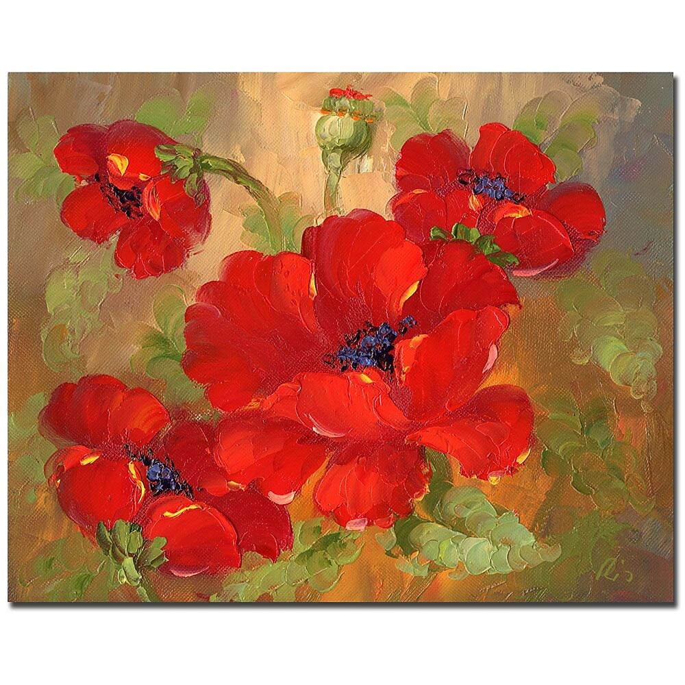 Trademark Fine Art 'Poppies' Canvas Art 26x32 Inches