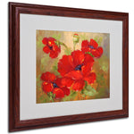 Poppies' Framed Matted Art - 16x20 Inches - Wood Frame
