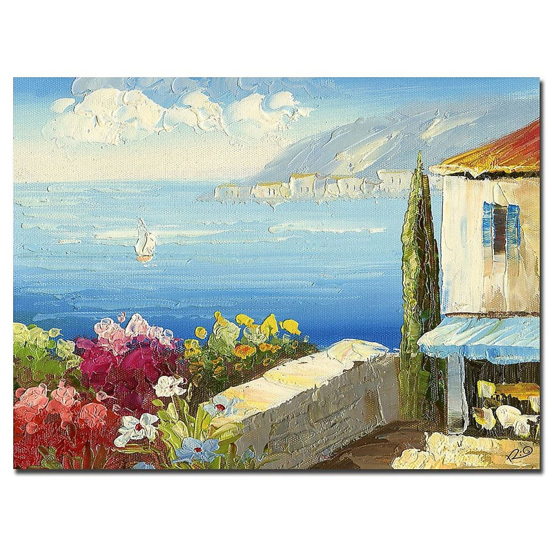 Trademark Fine Art Rio 'Mideterreanean Cottage' Canvas Art 26x32 Inches