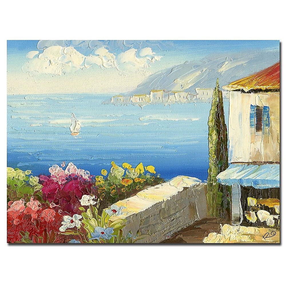 Trademark Fine Art Rio 'Mideterreanean Cottage' Canvas Art 35x47 Inches