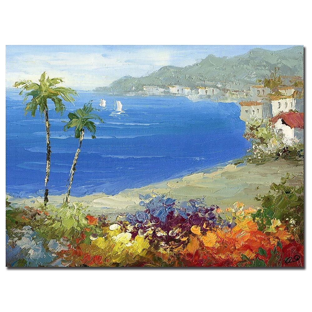 Trademark Fine Art Rio 'Mideterreanean Beach' Canvas Art 35x47 Inches