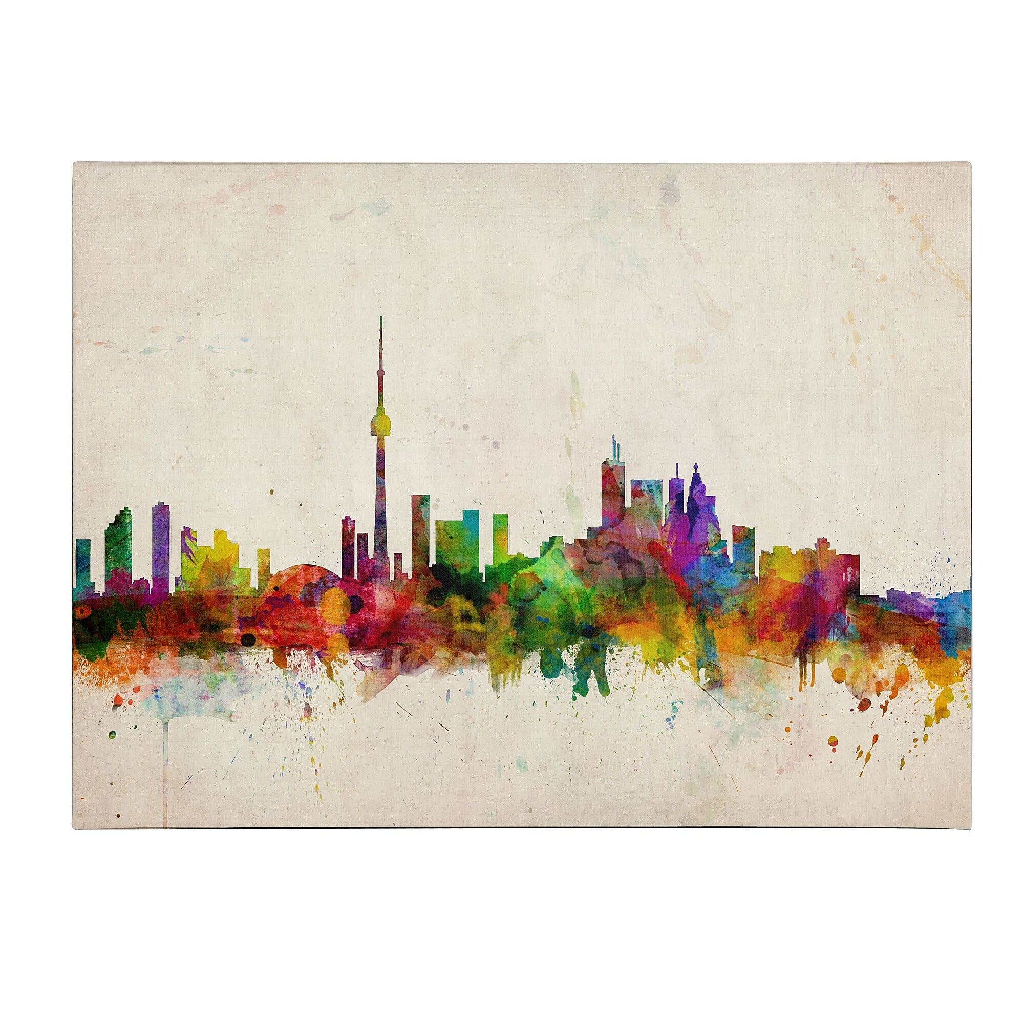 Trademark Fine Art Michael Tompsett 'Toronto Skyline' Canvas Art 14x19 Inches