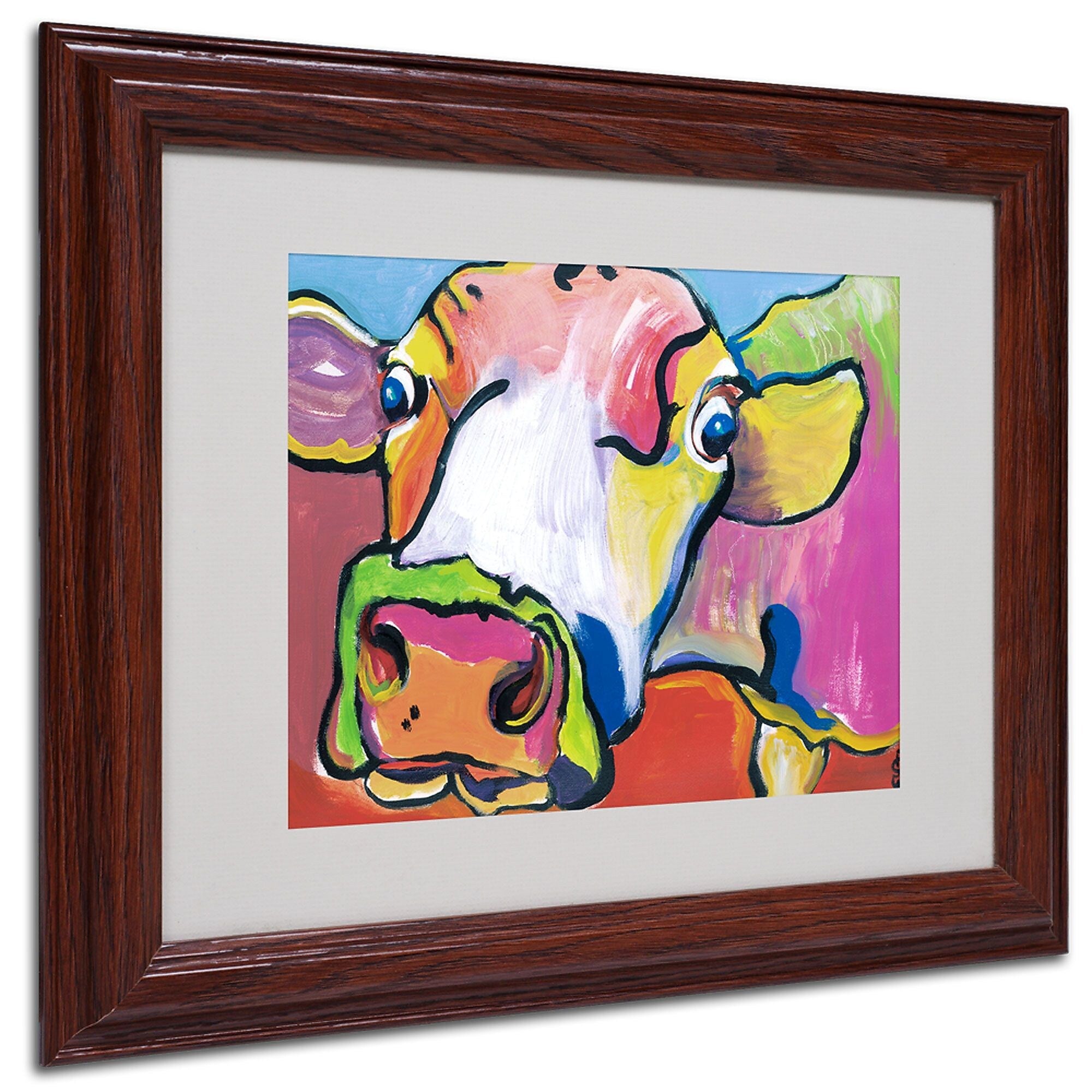 Pat Saunders-White 'Cold Hands' Framed Matted Art - 11x14 Inches - Wood Frame
