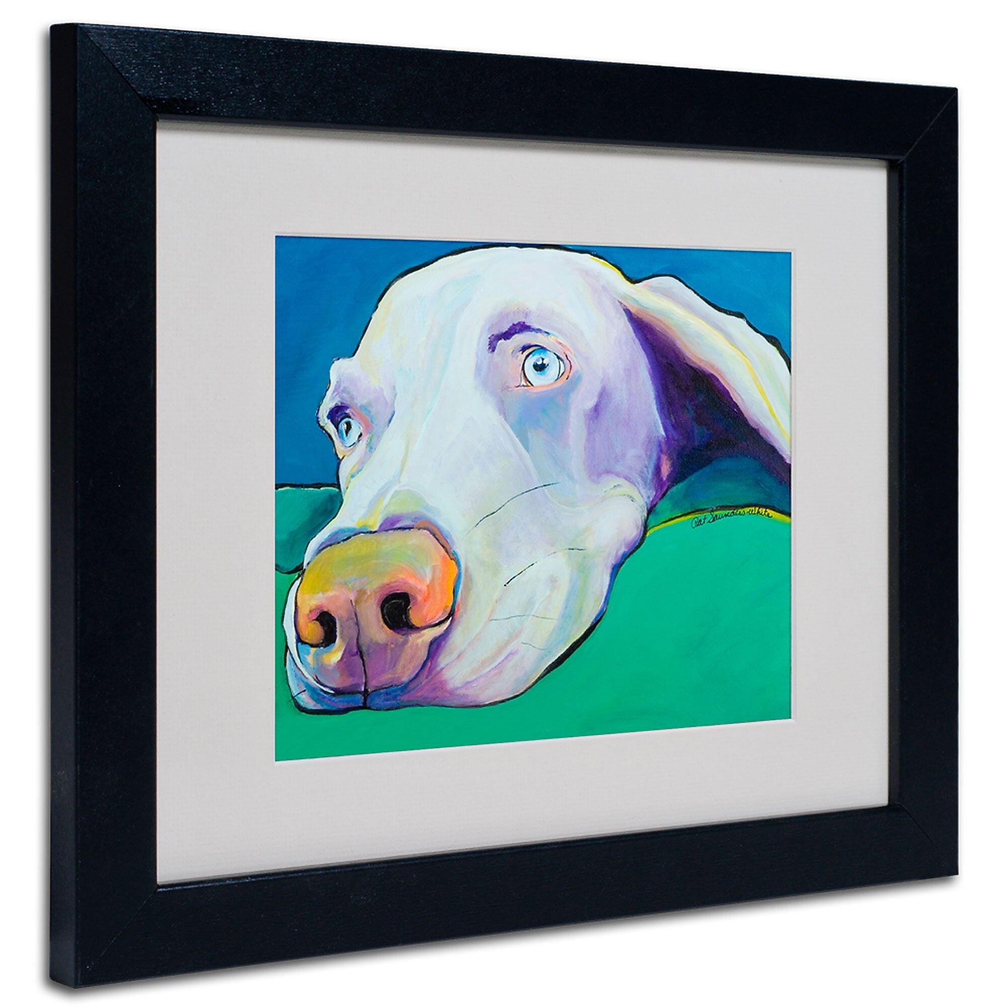 Trademark Fine Art Pat Saunders-White, 'Fritz' Matted Art Black Frame 11x14 Inches