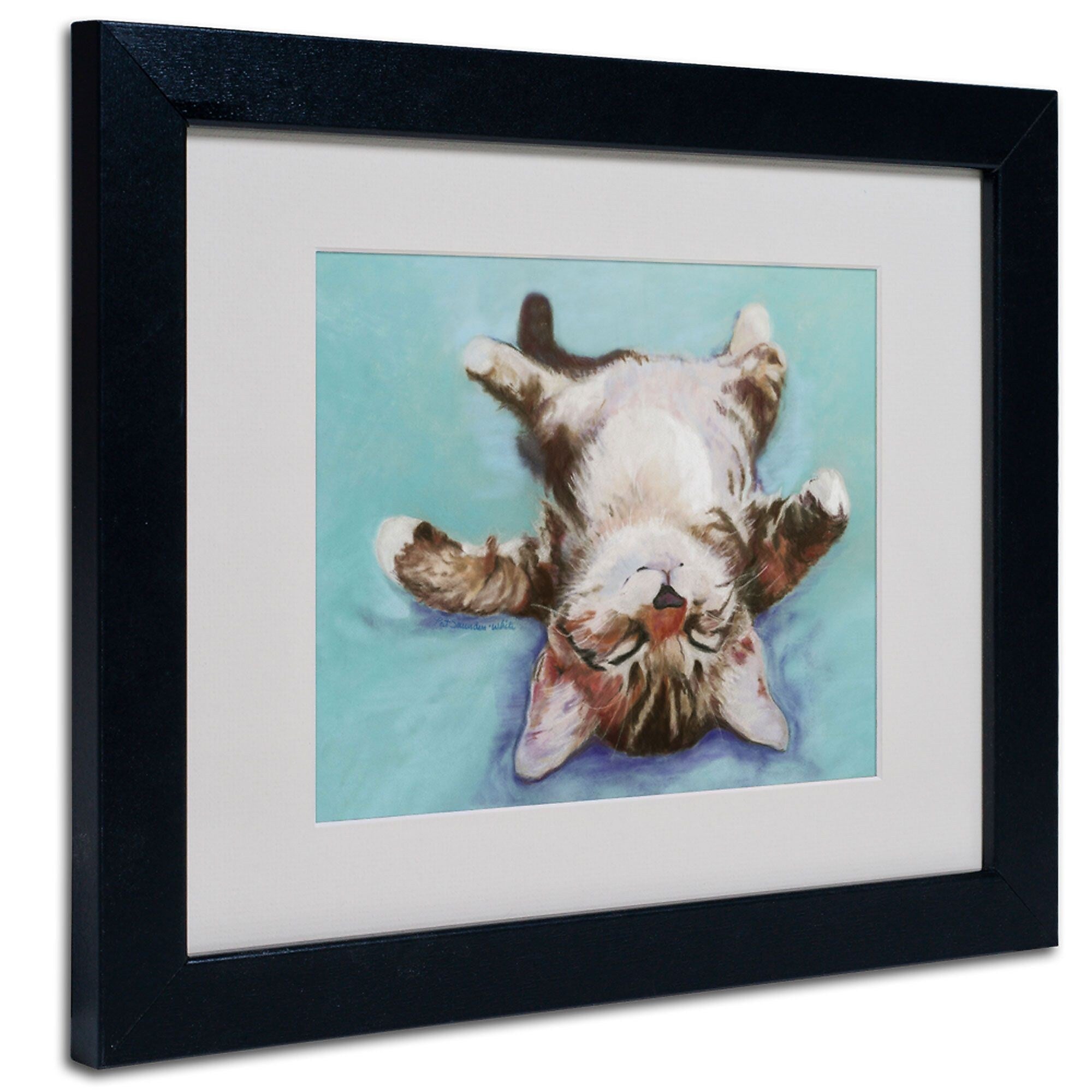 Trademark Fine Art Pat Saunders-White 'Little Napper' Matted Art Black Frame 11x14 Inches