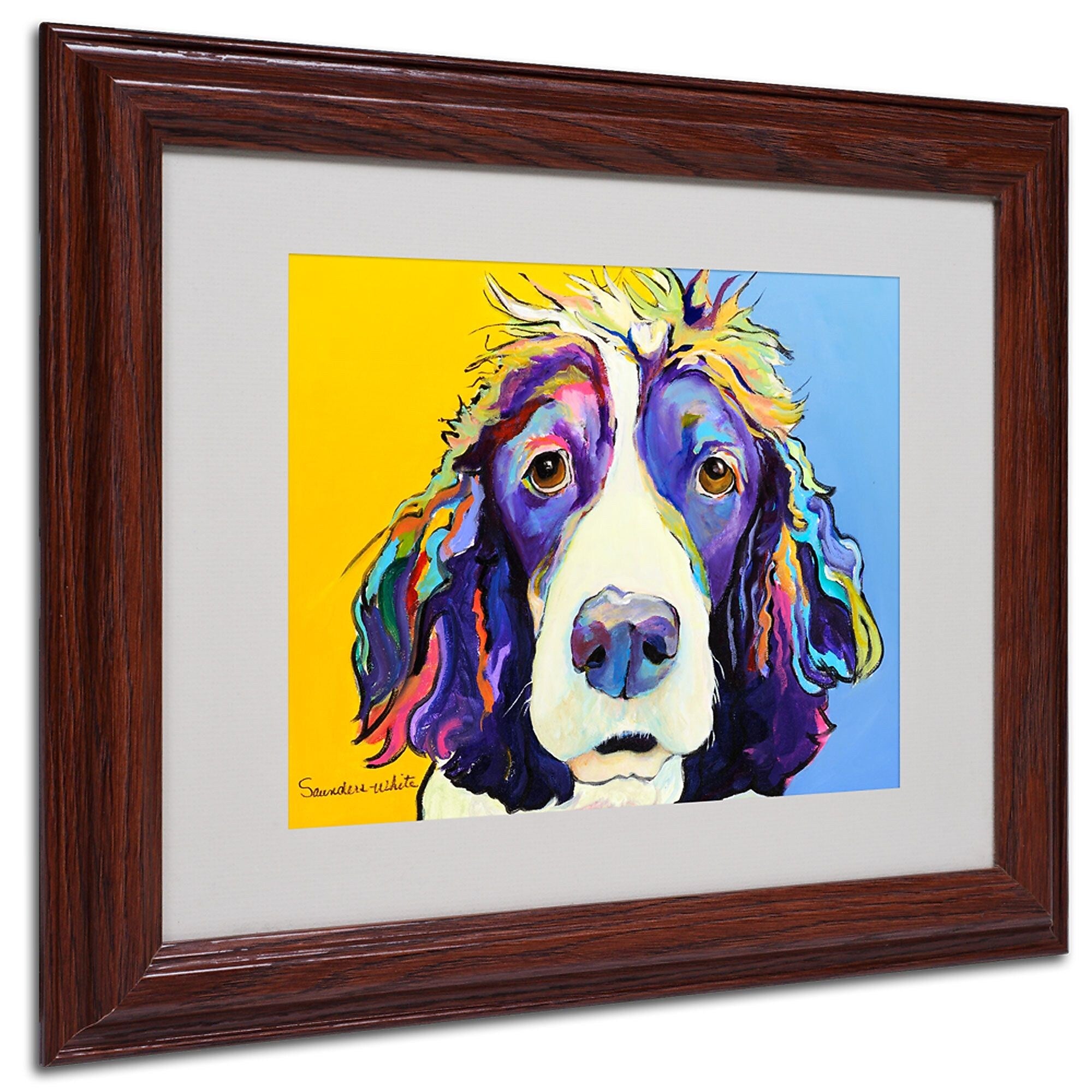 Pat Saunders-White 'Sadie' Framed Matted Art - 11x14 Inches - Wood Frame