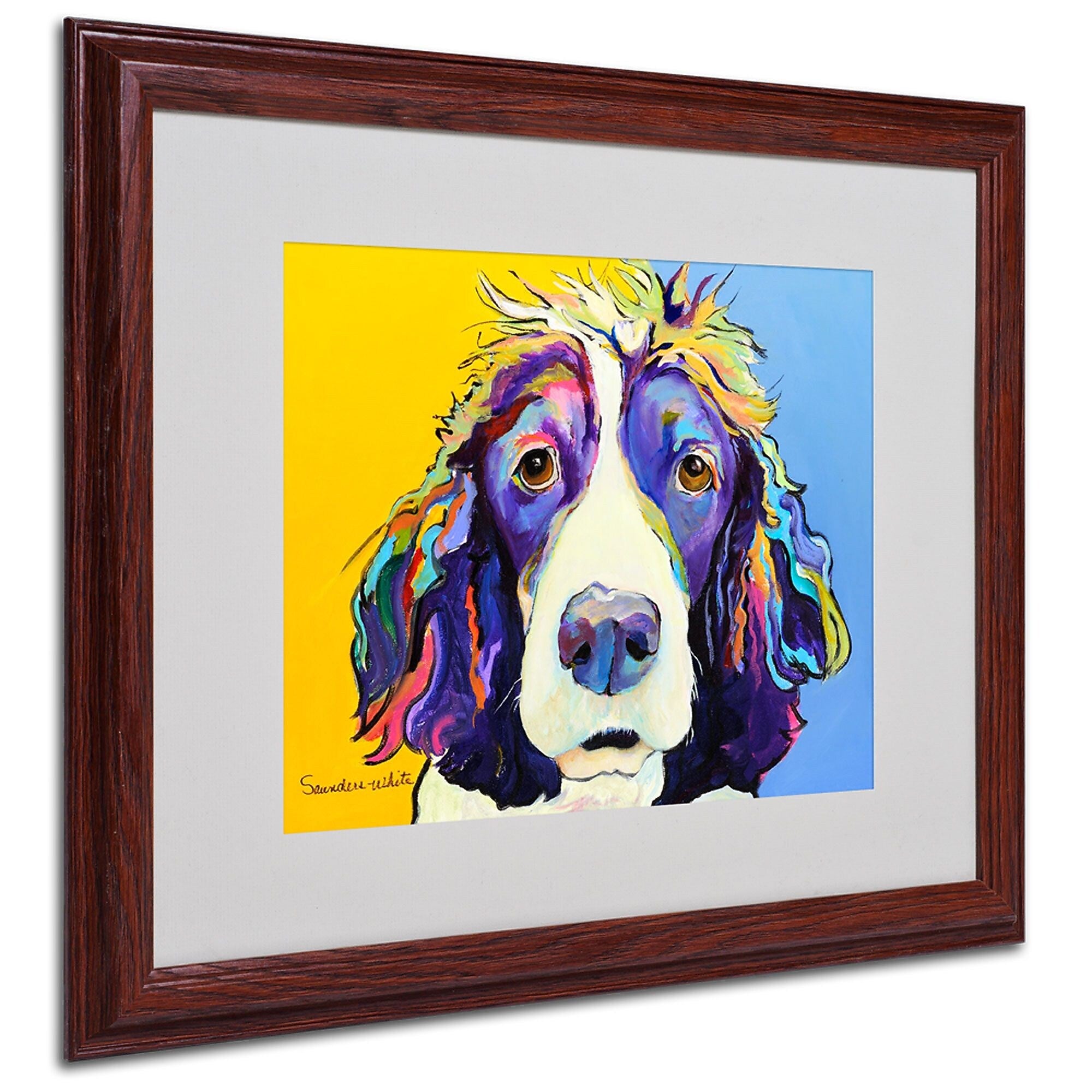 Pat Saunders-White 'Sadie' Framed Matted Art - 16x20 Inches - Wood Frame