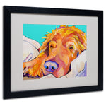 Trademark Fine Art Pat Saunders-White 'Snoozer King' Matted Art Black Frame 16x20 Inches