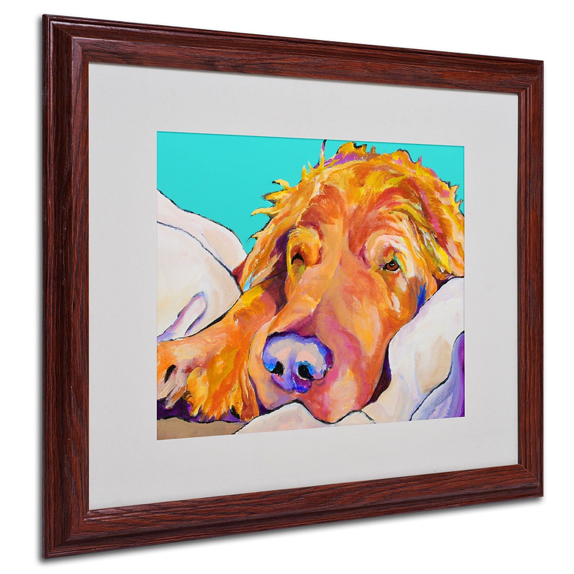 Pat Saunders-White 'Snoozer King' Framed Matted Art - 16x20 Inches - Wood Frame