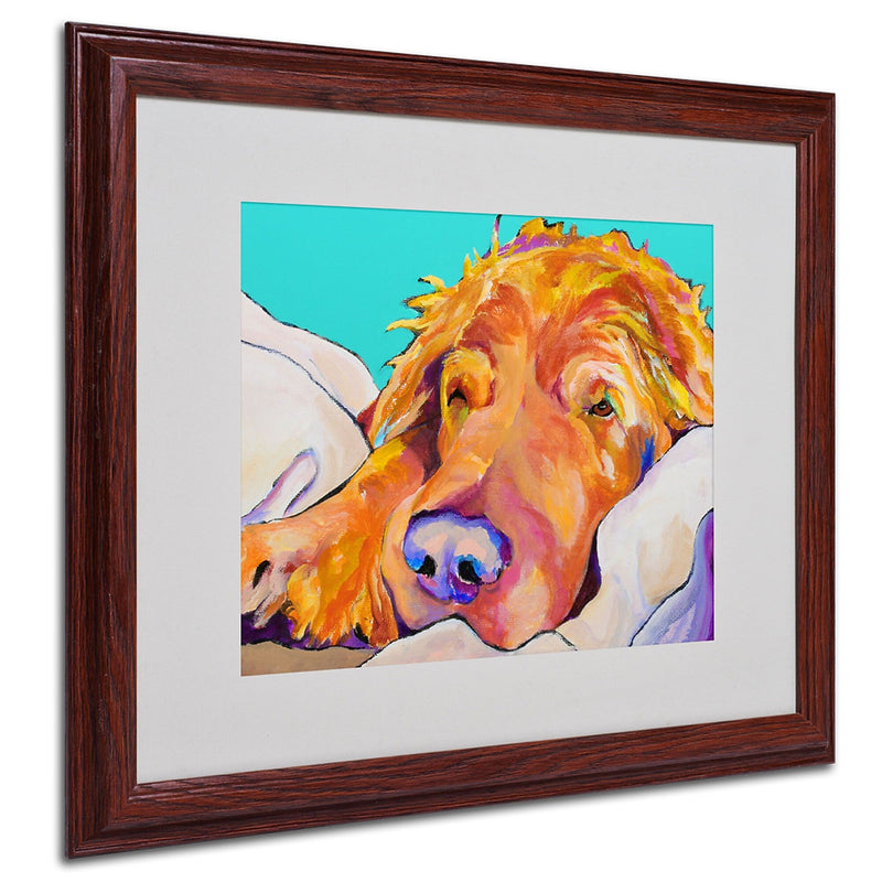Pat Saunders-White 'Snoozer King' Framed Matted Art - 16x20 Inches - Wood Frame
